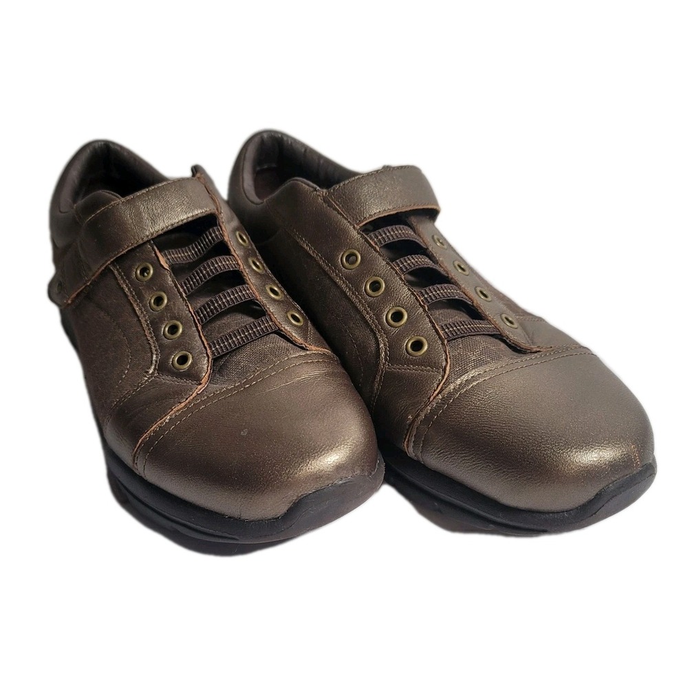 Abeo Women's Lite Sashay Bronze‎ Leather Textile Slip on Shoes Size 11 M Comfort